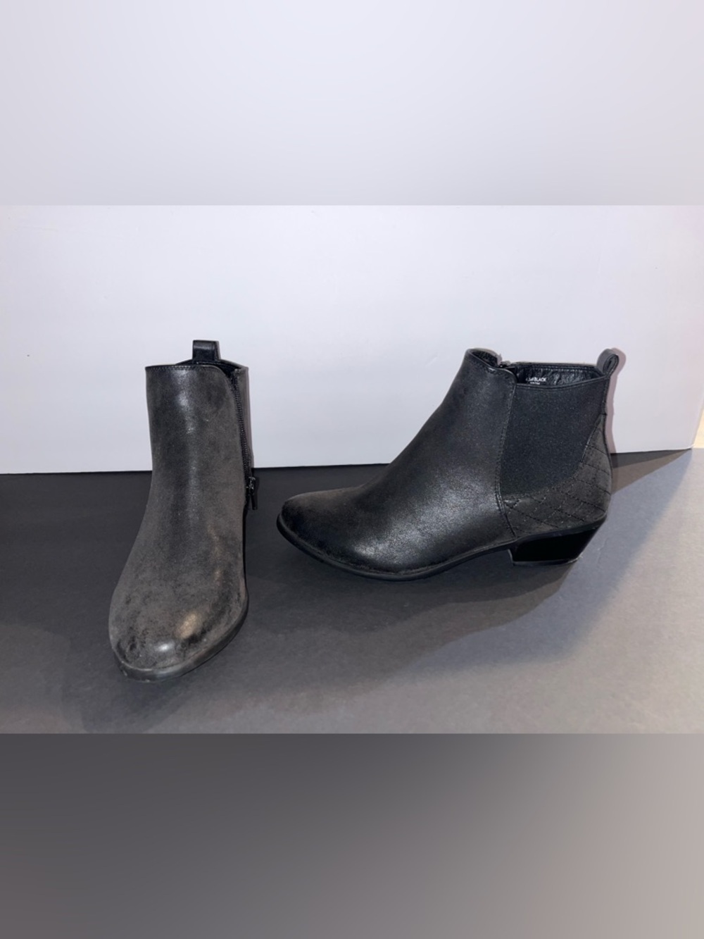 Women's Black Low Heel Ankle Booties - Sleek Chelsea Style